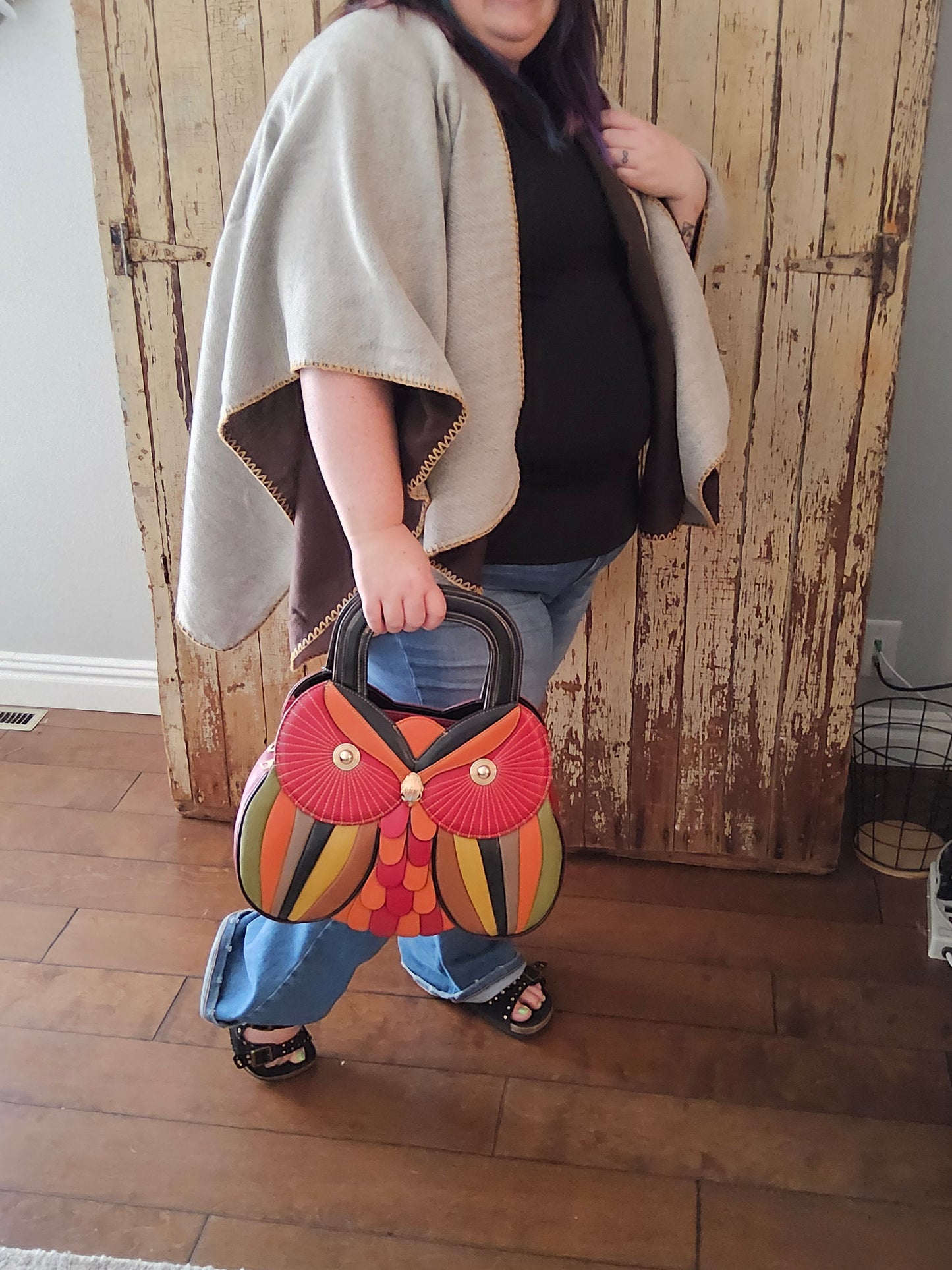 Retro Owl Satchel Bag