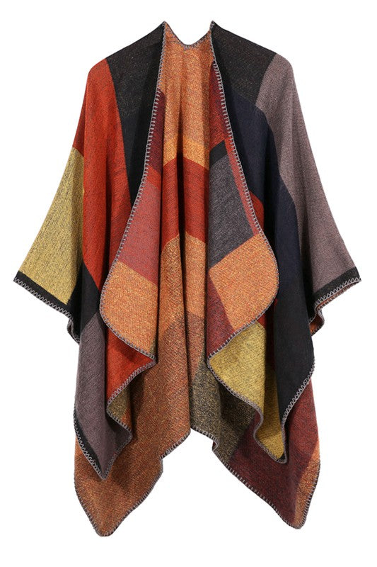 Womens plaid shawl wrap