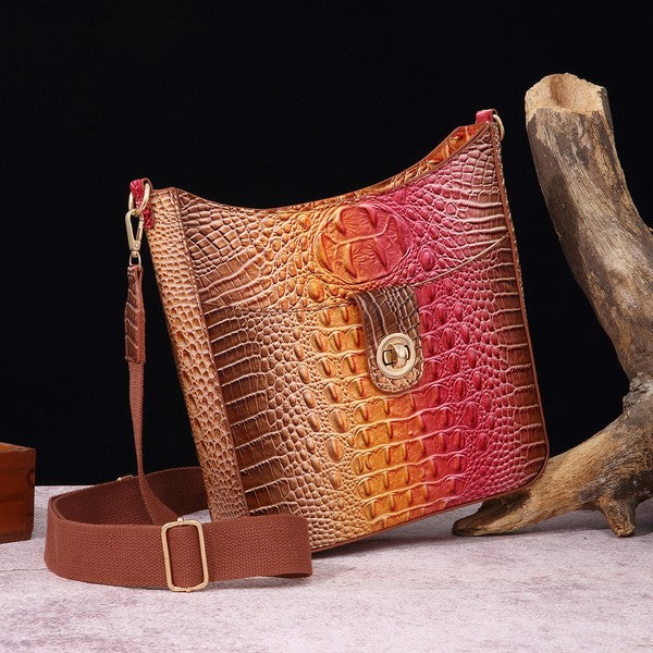 Tie dyed 2 in 1 Croc crossbody bag with small pouch